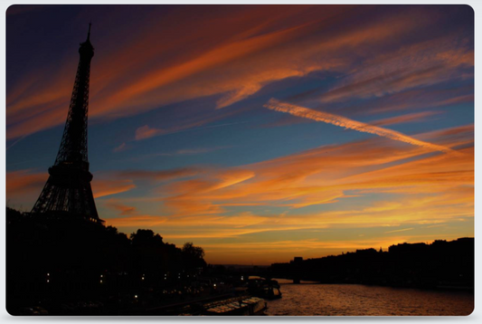 Eiffel Tower Sunset Metal Print